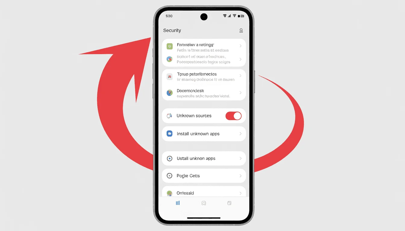 Android settings showing how to enable unknown sources for Playtime Gaming APK installation