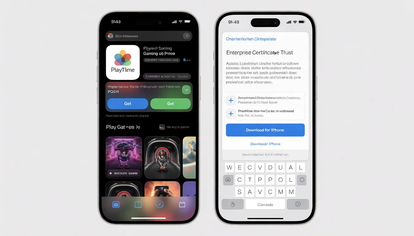 Step-by-step Playtime Gaming APK installation process on Android device